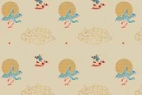 Chinese oriental cloud pattern beige background