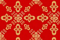 Oriental flower pattern red Chinese background
