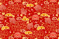 Oriental cloud pattern red Chinese background