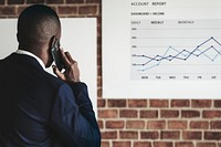 Young african american businessman on the phone 