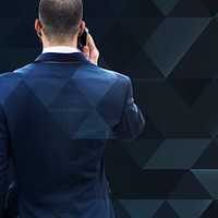 Businessman talking on phone background