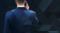 Businessman talking on phone background