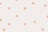 Pink gold vector shimmery stars pattern on beige wallpaper