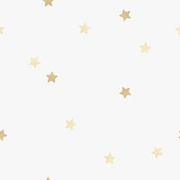 Golden vector metallic stars pattern on off white background