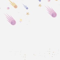 Pastel glittery vector meteor shower stars pattern