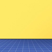 Blue grid on yellow background aesthetic