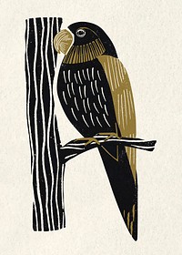 Cockatoo vintage stencil pattern vector painting