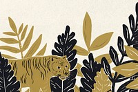 Vintage animals vector jungle background design space