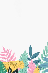 Side border vector retro animal jungle background