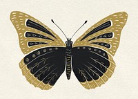 Butterfly stencil pattern psd linocut painting