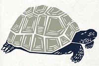 Vintage animal turtle colorful stencil pattern