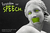 Reclining Naiad vector &#39;freedom of speech&#39; social movement poster