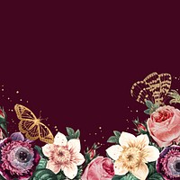 Spring background vector with blooming flower border