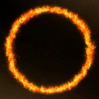 Dramatic orange circle fire vector frame