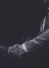 Business partners handshake technology corporate business concept