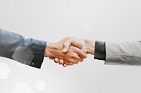 Business partners handshake technology corporate business concept