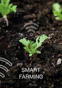 Smart farming vector editable agrotechnology poster template