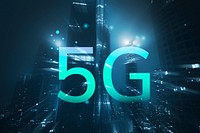 5g network technology psd smart city background