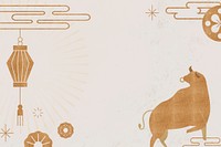 Chinese New Year border psd beige background