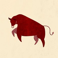 Chinese New Year vector red Ox design element