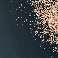 Rose gold confetti background vector dark blue social media post