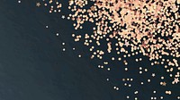 Rose gold confetti background vector dark blue blog banner