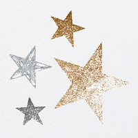 Luxury glittery festive star vector set