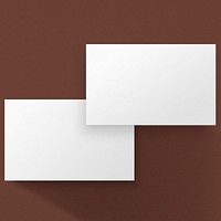 Blank white business card in front and rear view