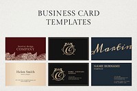 Luxury business card template vector set flatlay