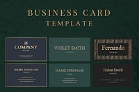 Luxury business card template vector set flatlay