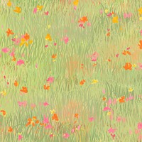 Poppy field vector sketch background bird eye view instagram post