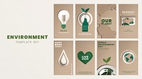 Save the planet templates vector for world environment day campaign set