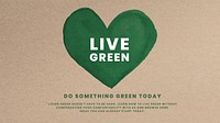 Green heart vector template inside eco-friendly brown torn kraft paperboard