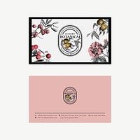 Editable business card template vector in pink luxury and vintage style