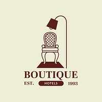 Editable hotel logo vector business corporate identity with boutique hotels text