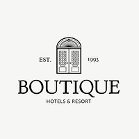 Editable hotel logo vector business corporate identity with boutique hotels and resort message