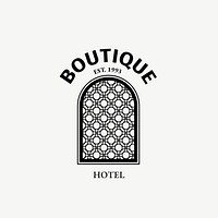 Editable hotel logo vector business corporate identity with boutique hotels text