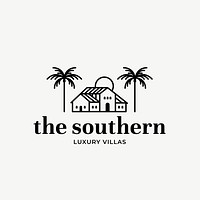 Editable hotel logo vector business corporate identity with the southern luxury villas text