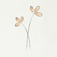 Hand drawn doodle flower vector on beige background