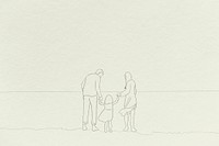 Family time background vector simple line drawing