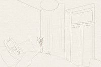 Wake up background vector simple line drawing