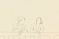 Couple background vector falling in love simple line drawing