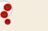 Tomatoes on beige background vector for health and wellness campaign