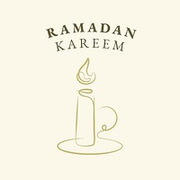 Islamic logo vector with doodle handheld candle holder