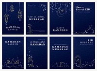 Ramadan editable template vector for social media post set