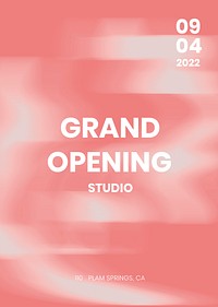 Peachy pink poster mockup psd grand opening announcement