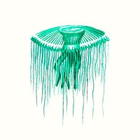 Vintage blue jellyfish vector illustration, remixed from public domain artworks