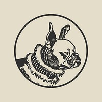Bulldog dog sticker vector, remixed from artworks by Moriz Jung