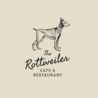 Restaurant business logo template vector in vintage rottweiler theme