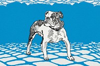 Cute Pit bull dog vintage illustration, remixed from artworks by Moriz Jung